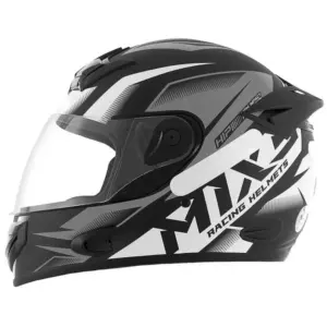 Capacete Moto, Fechado Mixs MX2, Storm Unissex - Preto/Vermelho Fosco Tam: 58