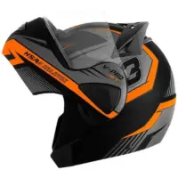 Capacete Moto Robocop, Escamoteável Pro Tork V-Pro Jet 3 - Preto/Laranja Tam: 56 - Image 2