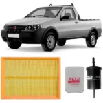 Kit Filtro, Ar, Óleo, Combustível, Fiat Strada 1.8, 2004 a 2018 Wega