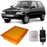 Kit Filtro, Ar, Óleo, Combustível, Fiat Uno Mille, 2002 a 2014 Wega