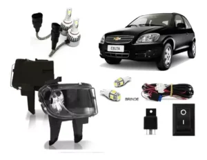 Kit Farol Milha Celta Prisma 2007 2012 C/ Xenon Led + Brinde