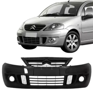 PARA-CHOQUE DIANTEIRO CITROEN C3 PRETO LISO COM FURO MILHA - FABRICIO PCH433